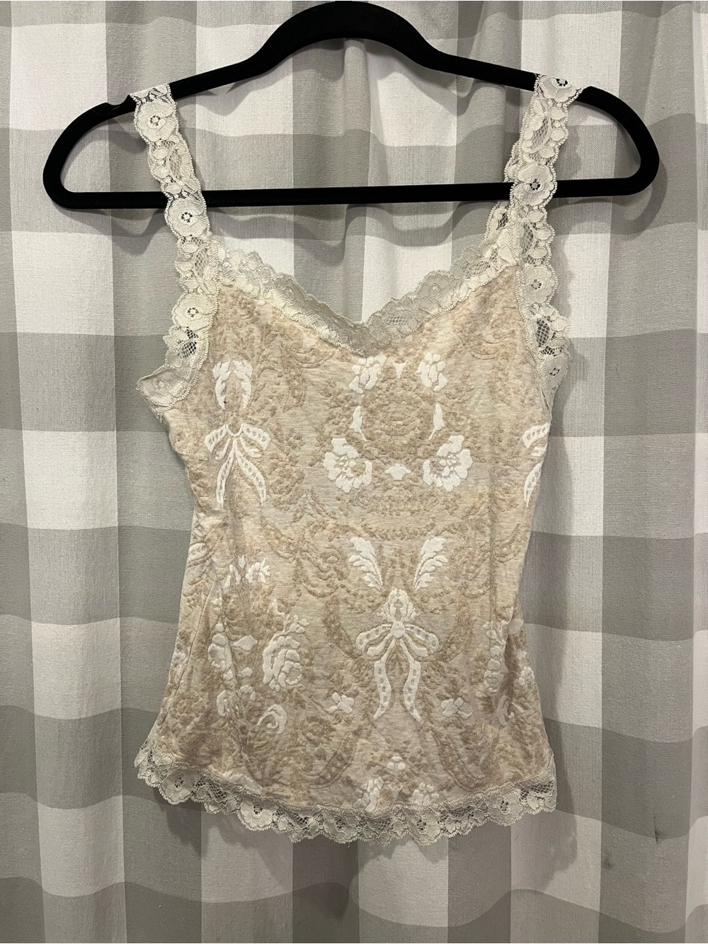 Arianne Lace-Trim Floral Camisole - Cream & White